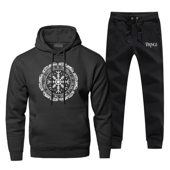 

2019 New Arrival The Vikings Men's Sets Odin Casual Pants Sweatshirt Autumn Sweatshirts Viking Fashion Sweatsuit Sportsman Wear