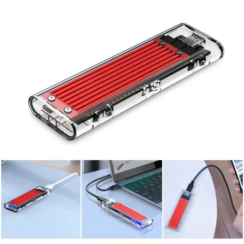 ORICO прозрачный NVME M.2 SSD чехол высокоскоростной 10 Гбит/с Maxim USB3.1 внешний твердотельный жесткий диск коробка портативный корпус Чехол
