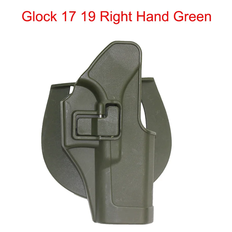 Тактический Airsoft кейс для пистолета Glock 17 19 22 23 31 32 пистолет влево/правая кобура несессер, прикрепленный к ремню брюк принадлежности для охоты, оружие чехол - Цвет: Right Hand Green