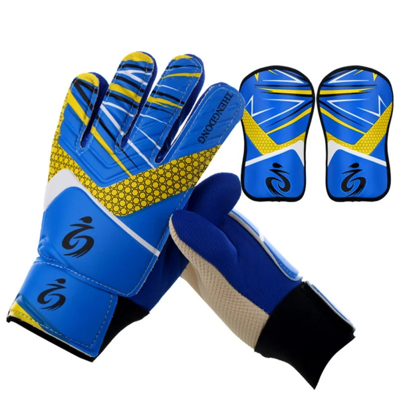 Детские футбольные Вратарские противоскользящие тренировочные перчатки дышащие перчатки с защитой ног командные спортивные перчатки ZX00