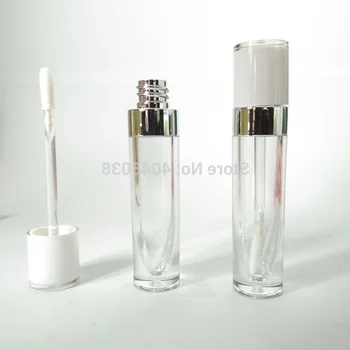 

6.5ml Empty Round Lip Gloss Tube White Cap with Clear Bottle Plastic Cosmetic Packaging Containers Lip Gloss Tubes 50pcs/lot