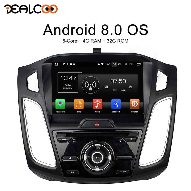 Dealcoo Car Stereo 1 Din Car Radio GPS Android Autoradio Android Car Radio 1din Central Multimidia Android for Ford Focus 2