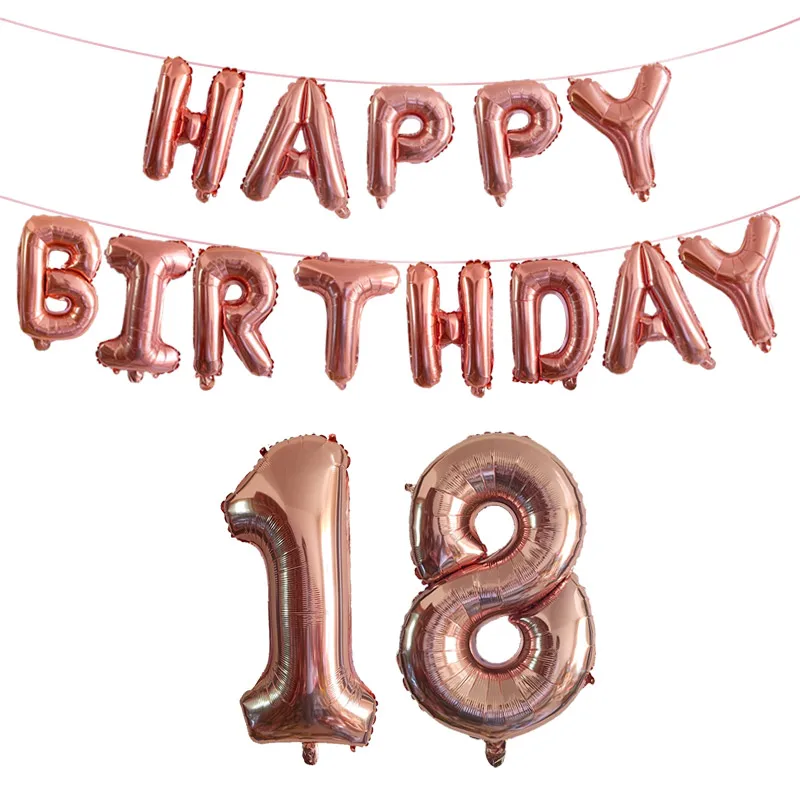 18 21 30 40 50 60 70 80 Birthday Deco Set Foil Balloons Years 18th 30th 40th Party Decorations Adult Ballon | Дом и сад