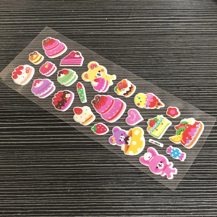 10 листов Crtoon торты десерт DIY наклейки игрушки ПВХ скрапбук для детей дневник украшение для ноутбука подарки GYH