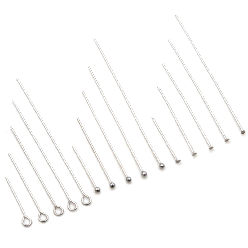 No Fade 100pcs/Lot 20-70 mm 316 Stainless Steel Ball Pins Findings Ball Head Pins For Jewelry Making DIY Supplies Accessories sterling silver earring components