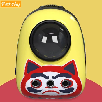 

Petshy Portable Transparent Cat Space Capsule Backpack Bag Window Outdoor Plastic Cat Puppy Carrying Dog Cats Travle Carrier