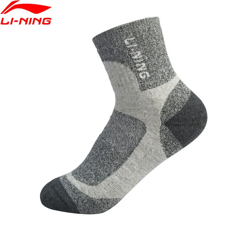  Li-Ning Unisex Men Women Training Mid-cut Socks Cushioned 39-44 Size LiNing li ning Breathable Sports Socks AWSP302 NWW256 