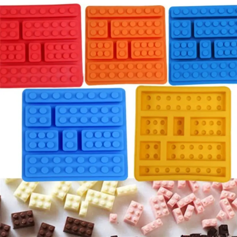 

Funny 1Pcs Different Shaped Silicone Cake Mold Robot Candy Chocolate Block Ice Cube Tray Building Bricks Jelly Cake Mould