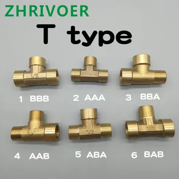 

Brass Pipe fitting Male Female Thread 1/8" 1/4" 3/8" 1/2" BSP Tee Type copper Fittings water oil gas adapter