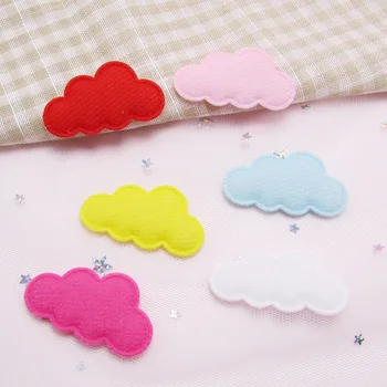 

12pcs/lot 4.5*2.5cm mix clothes Felt Cloud Padded Appliques Accessories Artificial Patches DIY Crafts Hair Clips Decoration