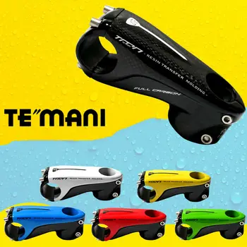 

TEMANI MTB Bike Handlebar Stems Road Mountain Bicycle Stem Carbon Fiber 31.8*80/90/100/110mm Light Weight 1-1/8" Folding Bike