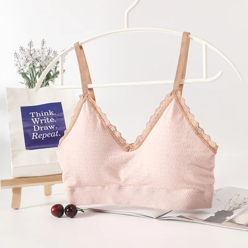 Lace Rim Tube Top Bras for Women Seamless Crop Top