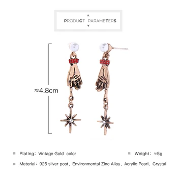 

CH-1052 Drop Earring Hand Star Little Earrings For Women 2020 New Design Jewelry For Party Wholesale Factory