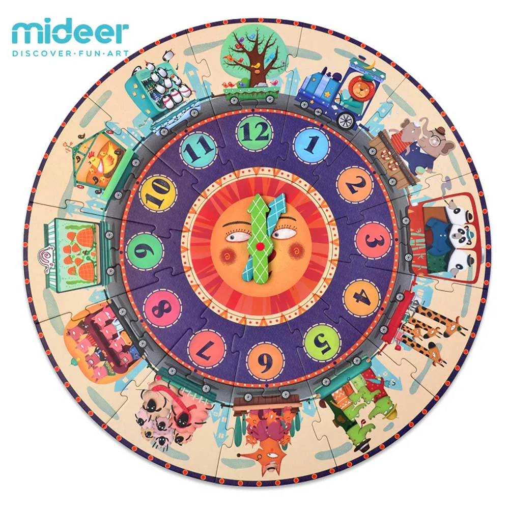 

25 Pcs/set Puzzle toy Games Paper Puzzle Digital Clock Cognition Mideer My Time Travel for Kids Children toys birthday gift
