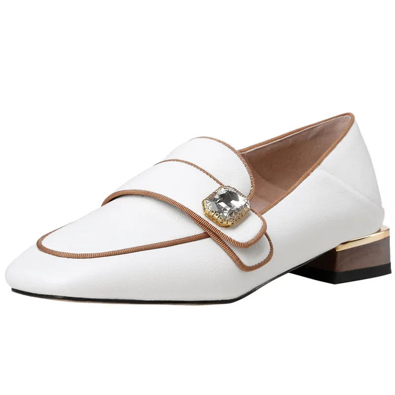 FEDONAS Spring Autumn Quality Genuine Leather Women Shallow Pumps Comfortable Low Heels Office Shoes Woman Female Brand Loafers - Цвет: mibaise