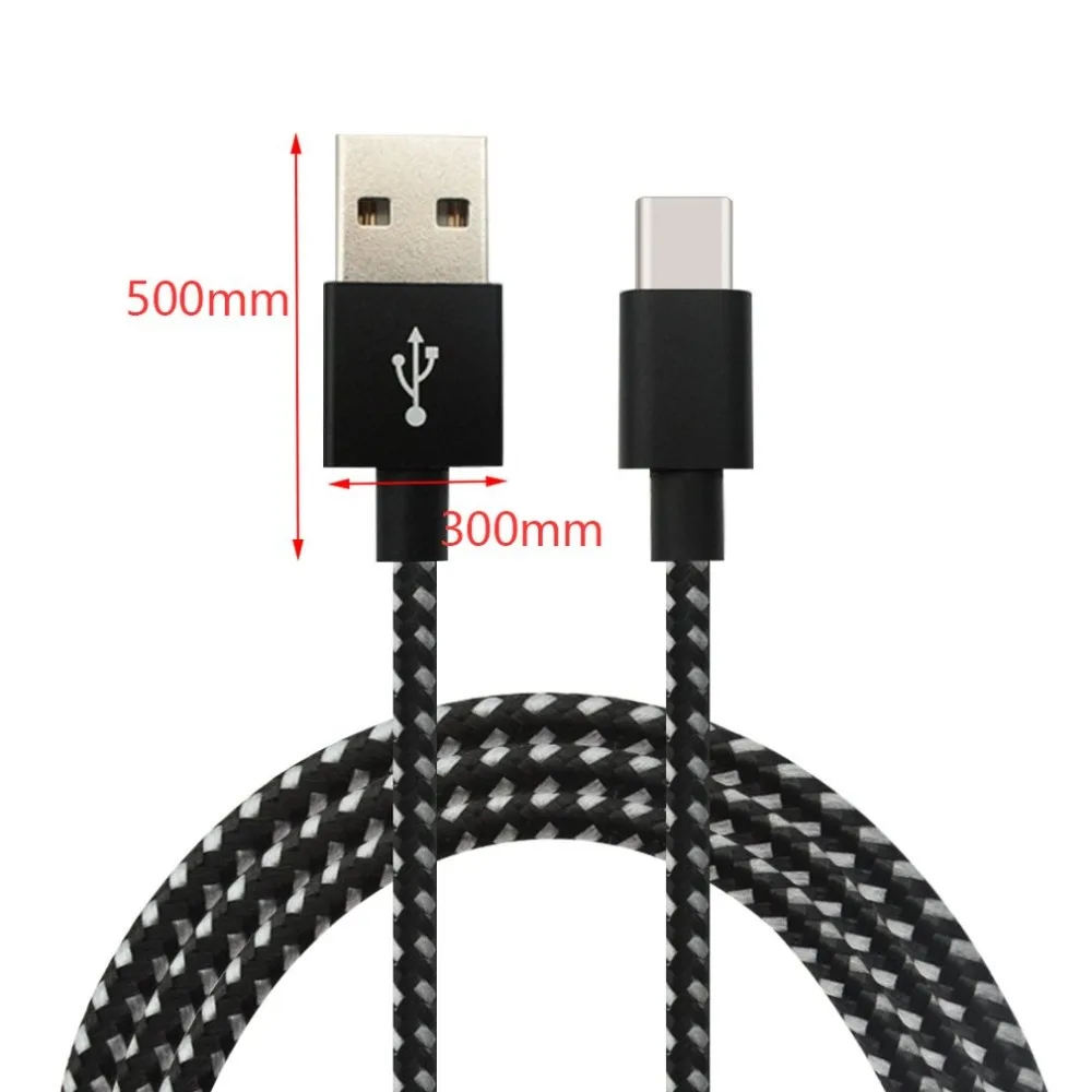 Нейлоновое покрытие телефона зарядное устройство Универсальный USB3.1 type-C зарядное устройство Дата кабель телефон зарядный шнур аксессуары для телефона