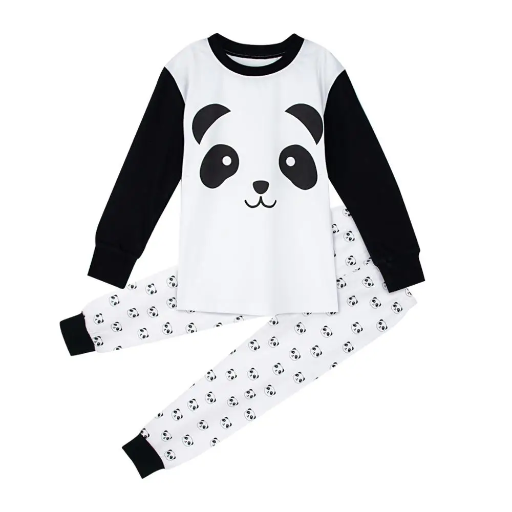 Panda Детская Пижама для мальчиков Детские пижамы Пижама с динозавром ребенок мультфильм пижамы ночное год на весну и зиму Пижама для мальчика - Цвет: Panda