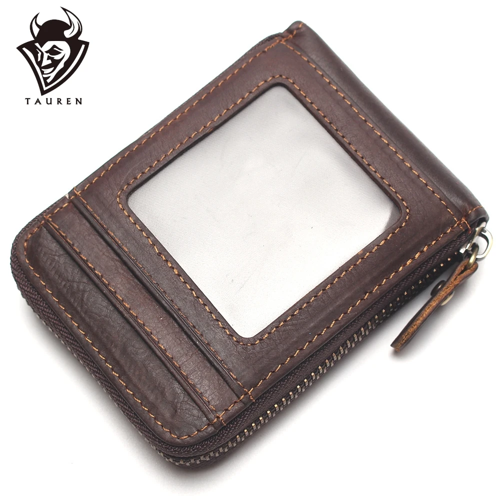 

RFID Multi Card Organ Purse Genuine Leather Card Holder Wallet Purse Real Leather Zip Around Wallet Credit Card Small Wallet