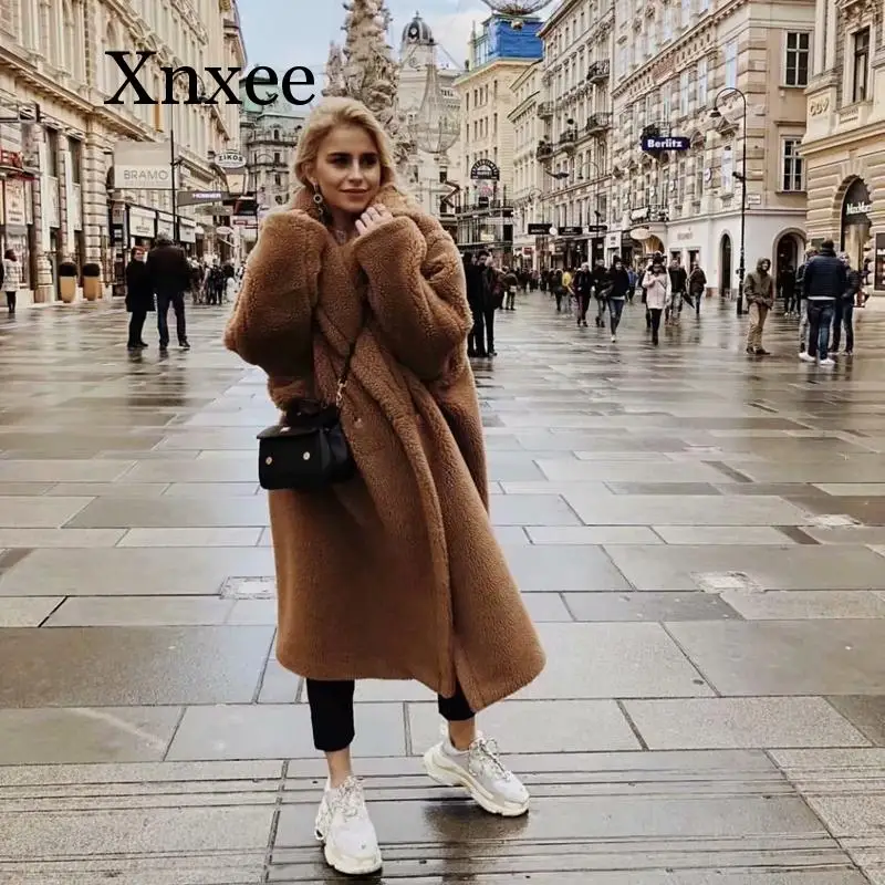jacket faux fur coat long red white 