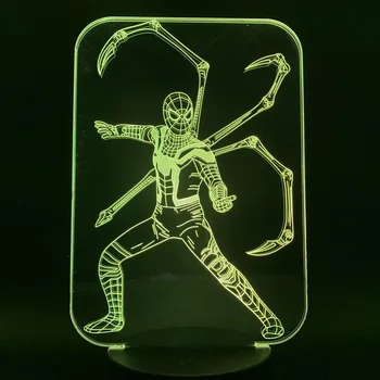 

The Avengers Super Hero SpiderMan 3D LED Light Lamp Color Change Touch Night Light Lampara for Children Christmas Party Gifts