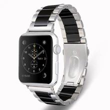 Нержавеющая сталь Керамика ремешок для apple watch band 44 мм 40 мм, 42 мм, 38 мм, версия наручных часов iwatch, ремешок apple watch в едином положении во время занятий легкой атлетикой, 5/4/3/2/1