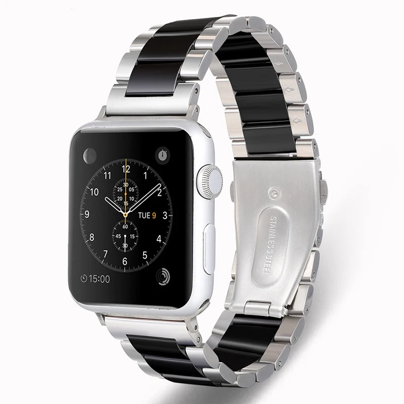 Ремешок из нержавеющей стали и керамики для Apple watch band 44 мм 40 42 38 браслет iwatch apple