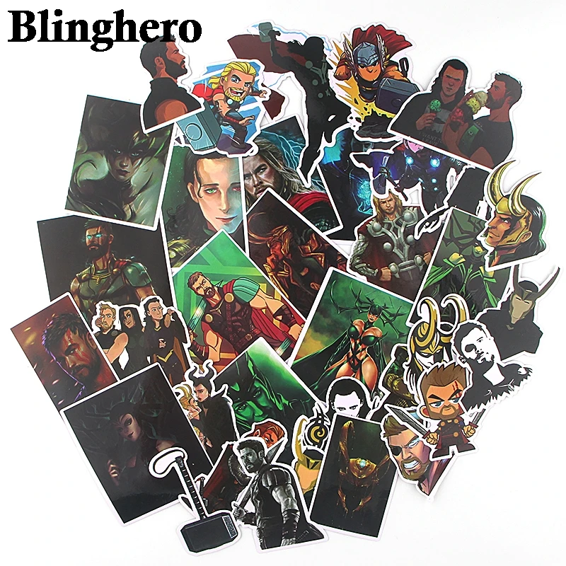 

CA409 37pcs/set Thor Mixed Stickers Laptop Skateboard Luggage Car Styling Bicycle Graffiti Decals Cool Waterproof Stickers