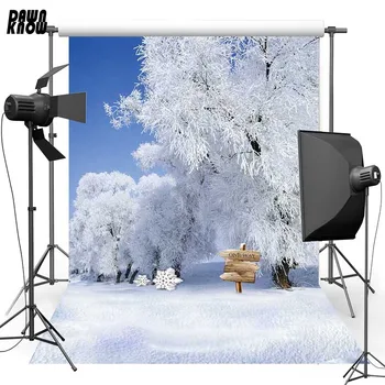 

DAWNKNOW Snowfield Vinyl Photography Background For Newborn Tree New Fabric Polyester Backdrop For Wedding Photo Studio S1790(3)