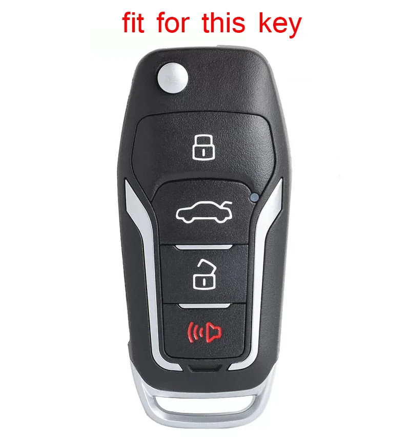 Силиконовый чехол для автомобильного ключа для Ford Focus EcoSport Fusion Mk2 Mk7 Ranger Explorer, 4 кнопки, модифицированный держатель для дистанционного ключа, защита