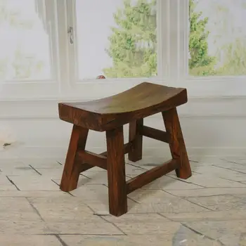 

Creative solid wood dining stool square stool fabric dressing stool makeup stool wooden bench home