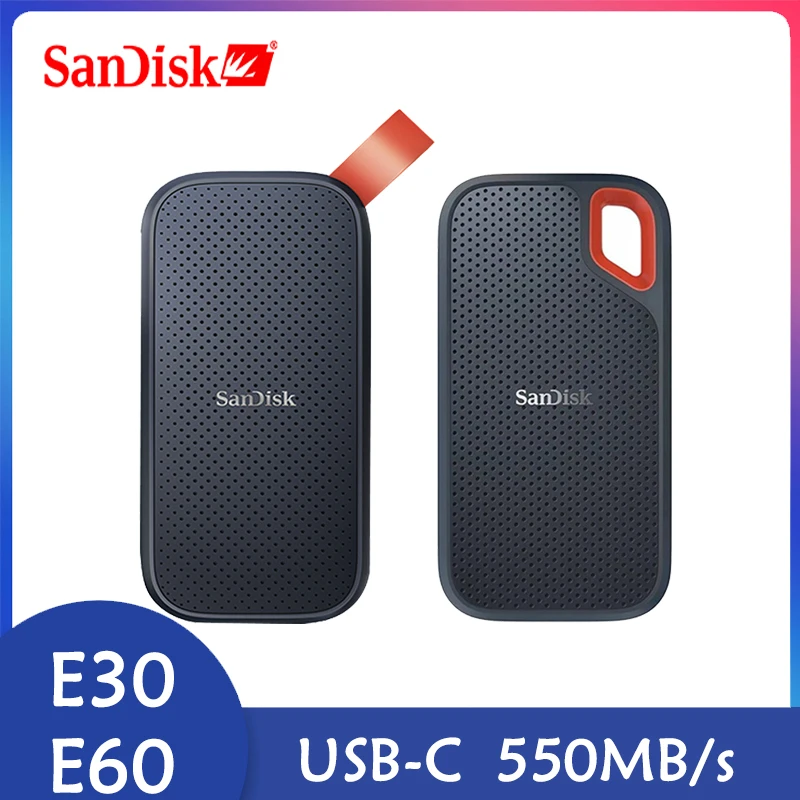 Sandisk-hd Ssd Externo Portátil, 1tb, Usb 3.1, Usb-c, 4800gb, 500gb, 2tb,  Para Laptop And Desktop, 550 M/s, E60 E30 - Portable Solid State Drives -  AliExpress