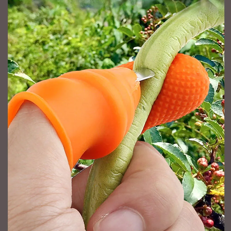 Силиконовый нож для большого пальца, защита для пальцев, для уборки овощей, лезвия для растений, ножницы, Режущие кольца, садовые перчатки