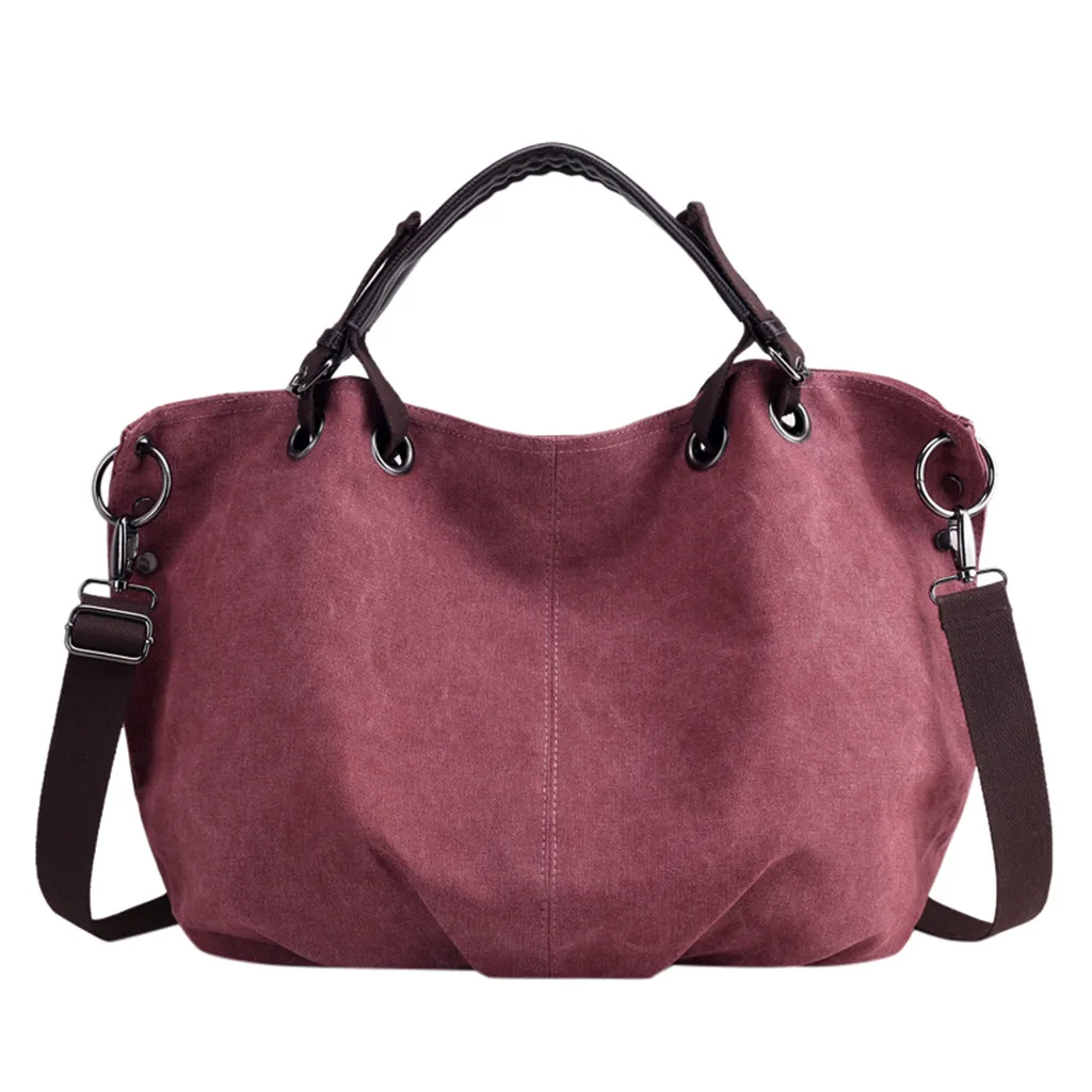 Модная женская сумка высокого качества многофункциональная Большая вместительная Холщовая Сумка на плечо дорожная сумка через плечо - Цвет: Фиолетовый