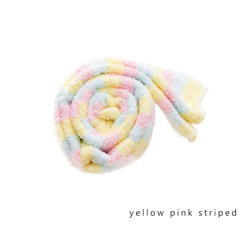 yellow pink striped 1 шт., чулки женские чулки выше колен, домашние чулки для сна милые, милые, плотные, теплые, женские, длинные, модные, стильные - Цвет: yellow pink striped