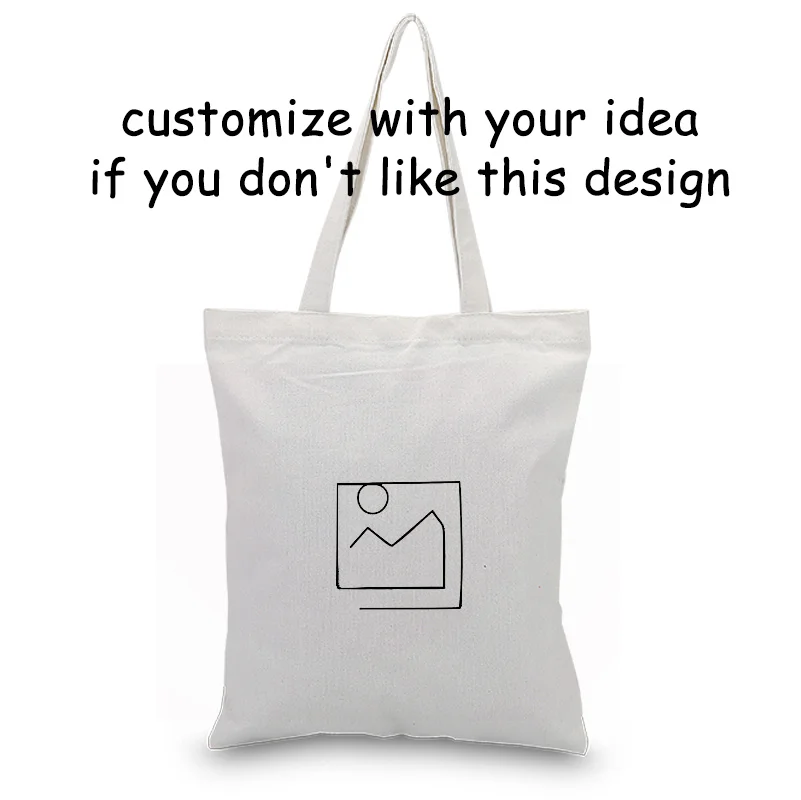 

Simple Graph Shopping Bag Canvas Tote Bag Daily Use Text DIY Custom Print Logo Eco Ecologicas Reusable Recycle