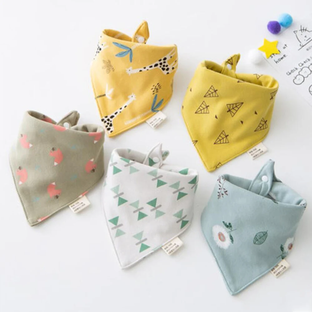 New 5 Pieces/Lot Baby Bib Newborn Feeding Burp Cloth Cotton Kids Triangle Scarf Teething Saliva Towel Soft Bandana Bibs 4