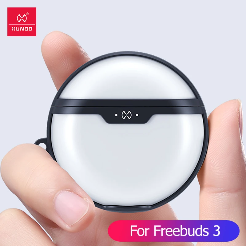 

For FreeBuds 3 Case New Xundd Shookproof Airbag Bumper Cover Hook Transparent Cover for Huawei FreeBuds 3 чехол Honor FlyPods