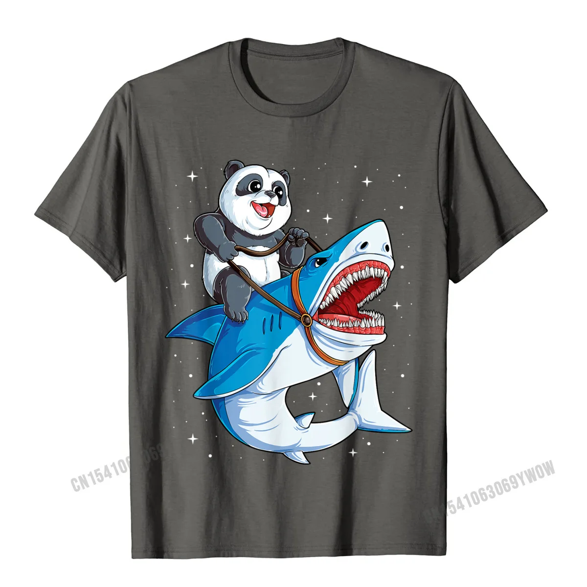Leisure Tshirts Birthday Short Sleeve Oversized Round Neck Cotton Fabric Tees Design Tee Shirts for Men Summer Panda Riding Shark Funny Boys Kids Men Space Galaxy Jawsome T-Shirt__869 carbon