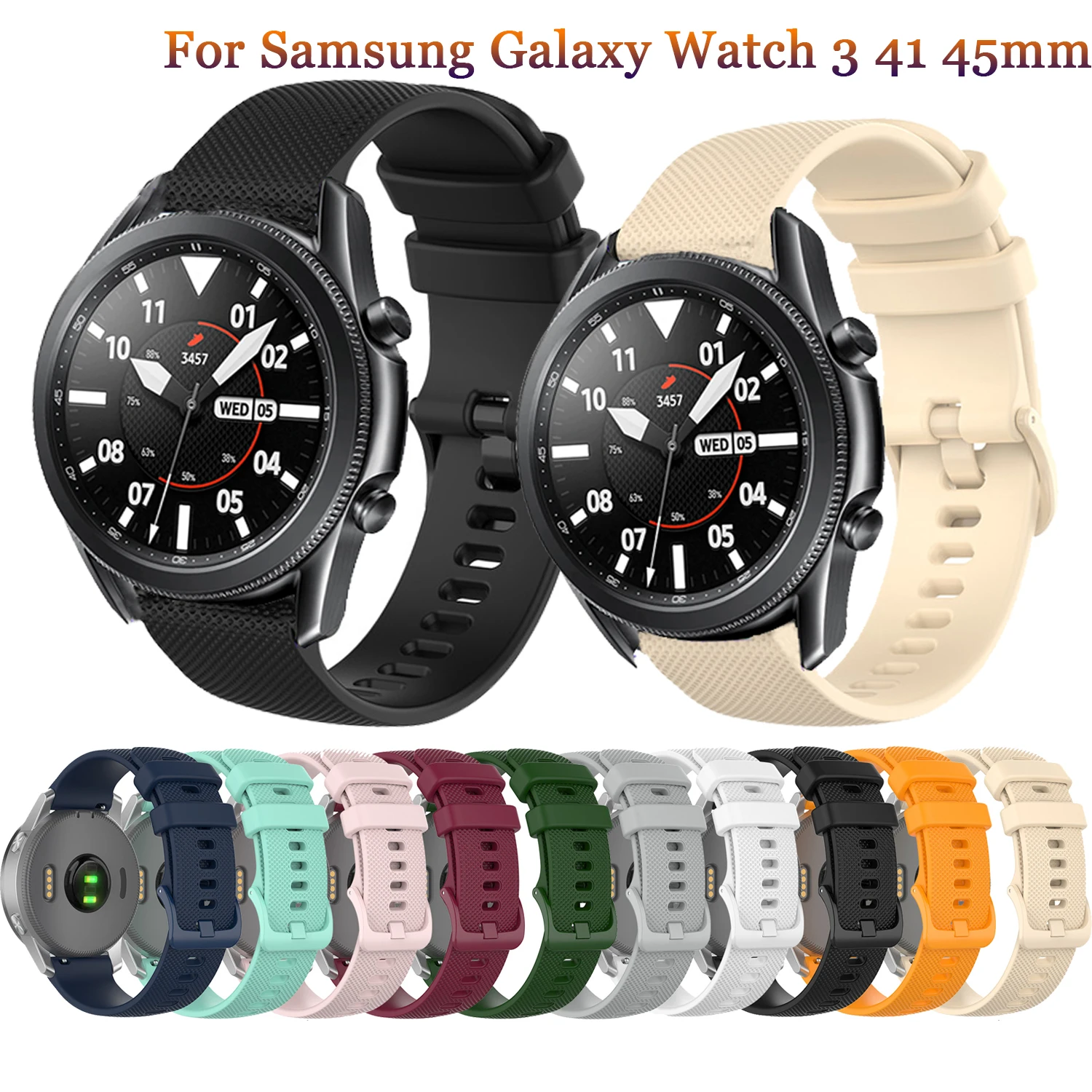 

Silicone watchband for Samsung Galaxy Watch 3 41mm 45mm bracelet smart sport strap for Samsung galaxy watch 42 46mm watch strap