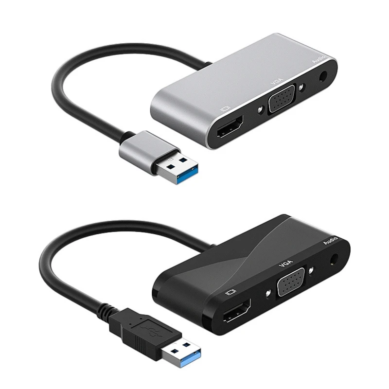 Переходник с USB 3 0 на VGA 1080P видеокабель преобразователь 5 мм для ПК ноутбука