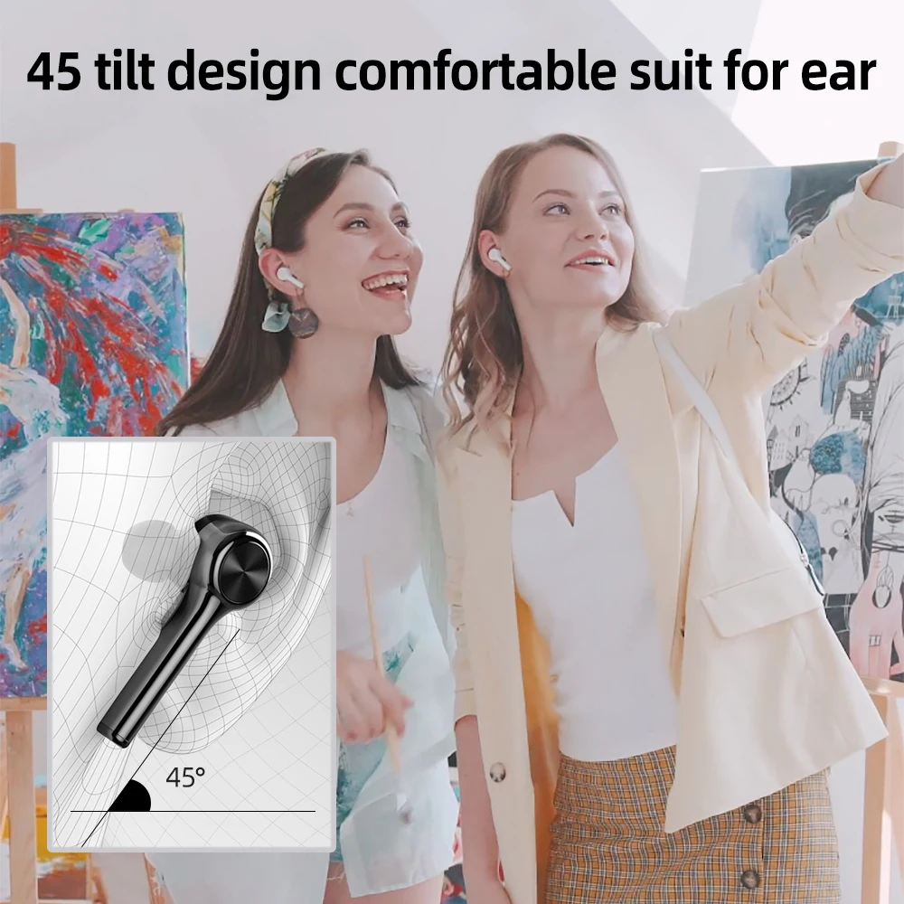 Наушники Bluetooth 5,0 с управлением от крана, Hi-Fi, тяжелый бас, Bluetooth наушники, стерео беспроводные наушники со светодиодным дисплеем, зарядная коробка