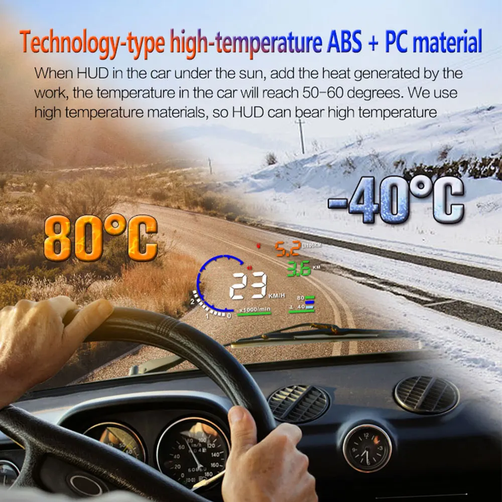 A8 OBD2 HUD Car Head Up Display LED Windshield Projector Speed Fuel Warning Voltage Alarm Speed Water Temp Data Diagnostic Tool