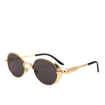 

Vintage Retro Brand Designer Steampunk Sunglasses Round Frame Fashion Ancient Sun glasses Cool Shading Multicolor Lens