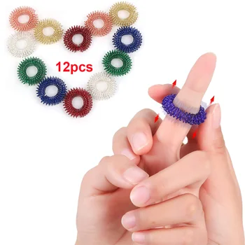 

12pcs Finger Massage Ring Finger Acupressure Rings Sensory Toys Health Care Tools Relax Finger Hand Care