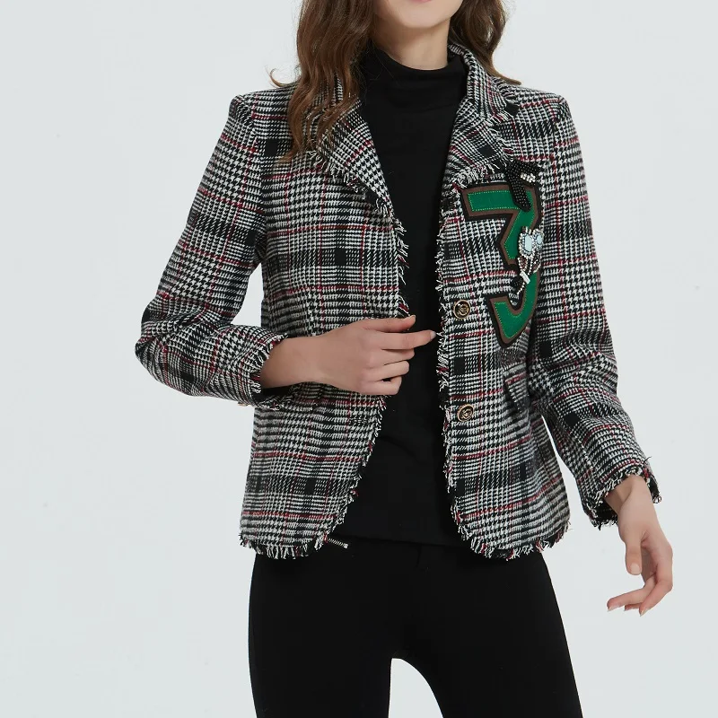 As Pictured Dressnow, высокое качество, женские зимние плотные твидовые клетчатые куртки, пальто, зимняя куртка с длинным рукавом, пальто, женская твидовая куртка, верхняя одежда - Цвет: As Pictured
