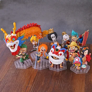 

One Piece Luffy Zoro Sanji Nami Usopp Robin Chopper Franky Brook New Year Ver. PVC Figure Toys 10pcs/set