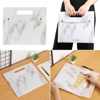 

1PC A4 Portable Marble Document Bag Office Stationery Files Folder Examination Paper Organizer Case Expand Bag Snap-On File Bag