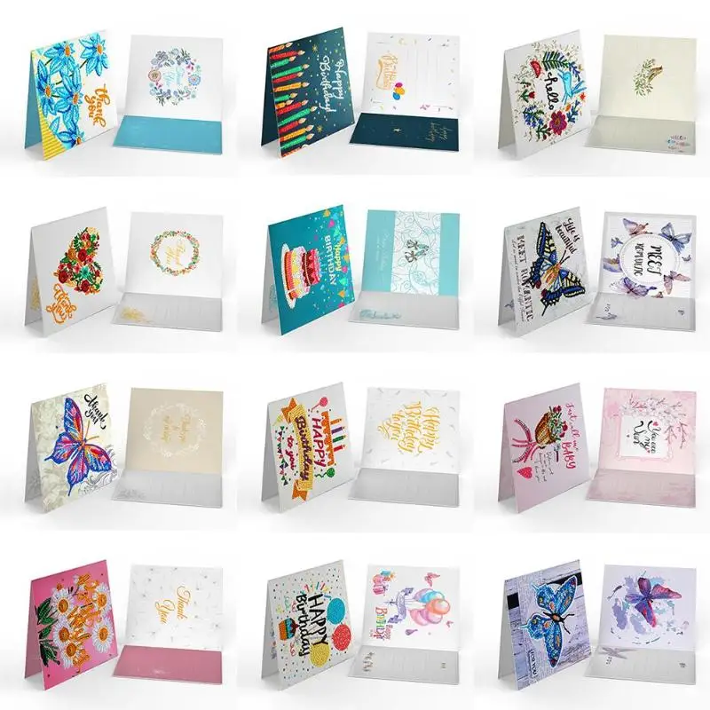  12pcs Special Shaped Diamond Painting Creative Needlework Greeting Cards Hand Crafts Gifts DIY Part - 4000247985936