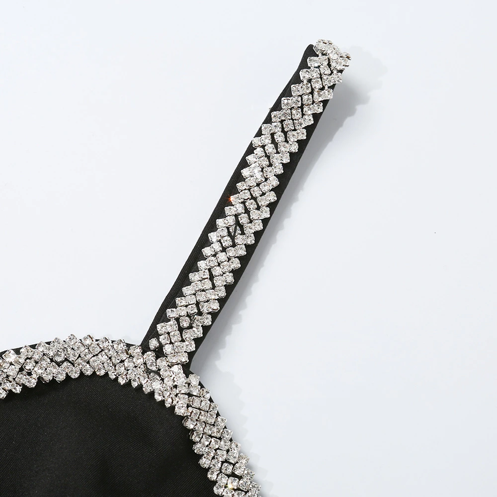 Новинка, летнее сексуальное платье, горячая распродажа, с цепью, v-образный вырез, с повязкой на грудь, посылка на ягодицы, платье для женщин, камзол, черное, с блестками, платье для вечеринок
