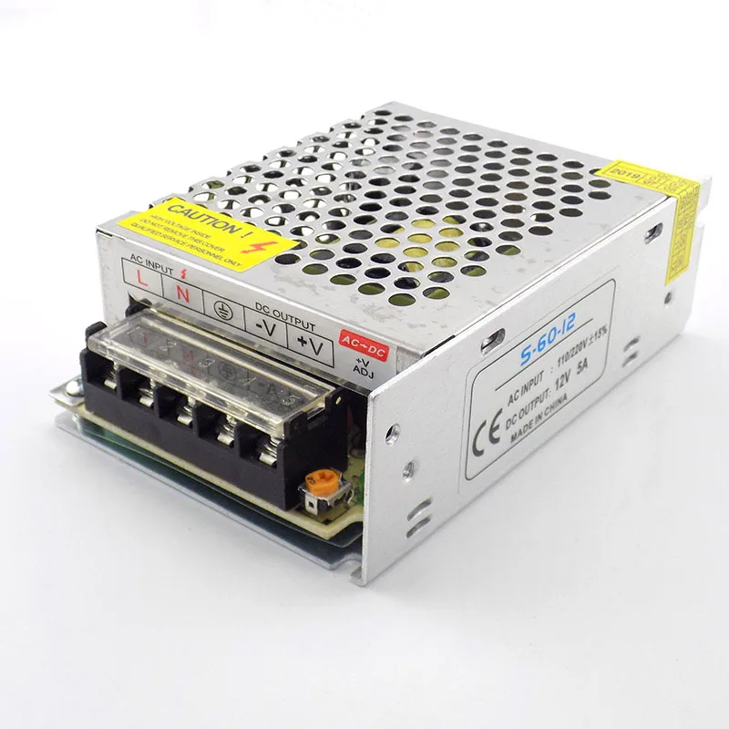 Адаптер трансформатора освещения AC100V-265V к DC 12V 5A CCTV Блок питания для камеры Конвертер для светодиодной ленты Выключатель света зарядное устройство K09